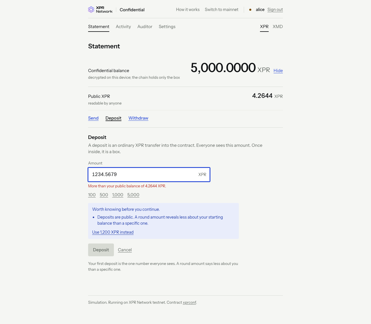 Deposit flow