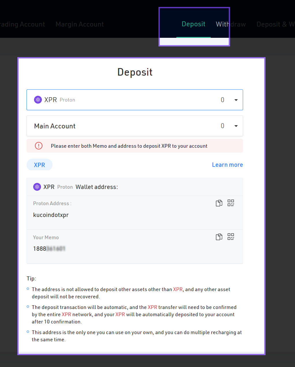 kucoin xrb deposit delays